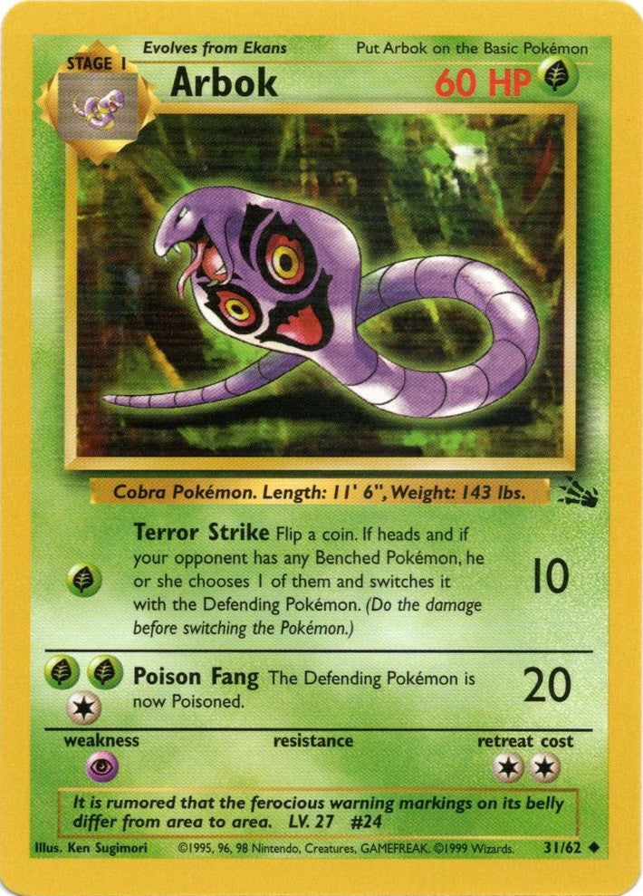 Arbok (31/62) [Fossil Unlimited] | Dumpster Cat Games