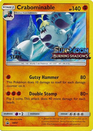 Crabominable (SM47) (Staff Prerelease Promo) [Sun & Moon: Black Star Promos] | Dumpster Cat Games