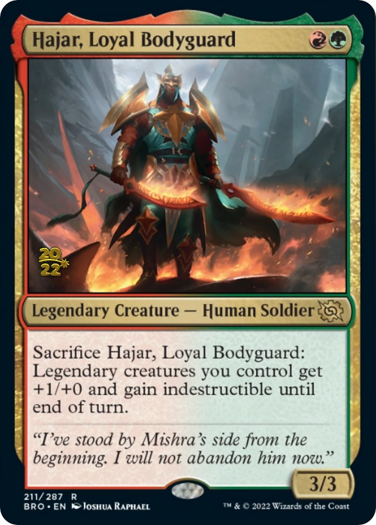 Hajar, Loyal Bodyguard [The Brothers' War: Prerelease Promos] | Dumpster Cat Games