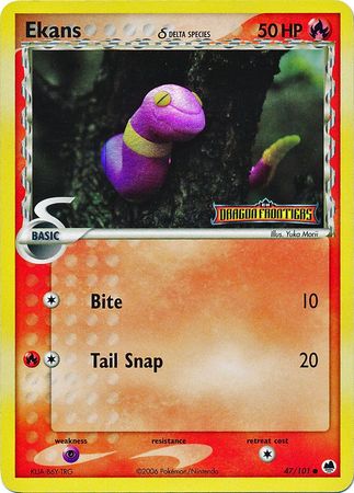 Ekans (47/101) (Delta Species) (Stamped) [EX: Dragon Frontiers] | Dumpster Cat Games