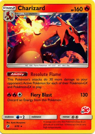 Charizard (3/70) (Charizard Stamp #39) [Battle Academy 2020] | Dumpster Cat Games