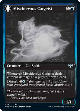 Mischievous Catgeist // Catlike Curiosity [Innistrad: Double Feature] | Dumpster Cat Games