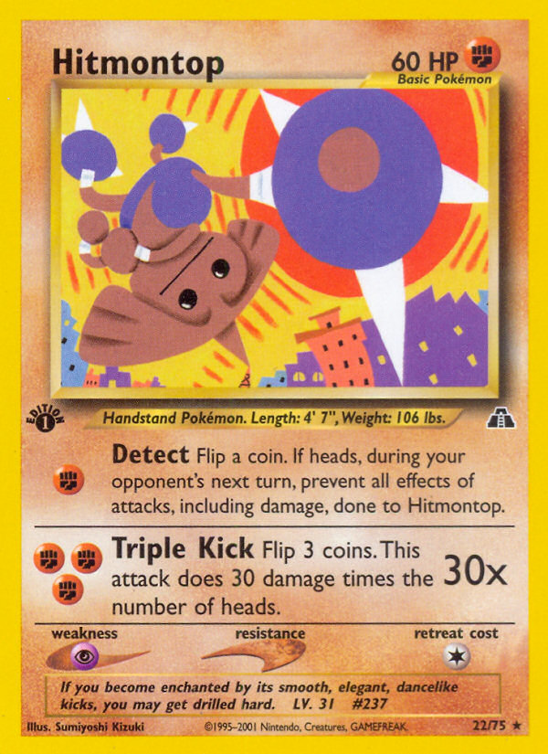 Hitmontop (22/75) [Neo Discovery 1st Edition] | Dumpster Cat Games