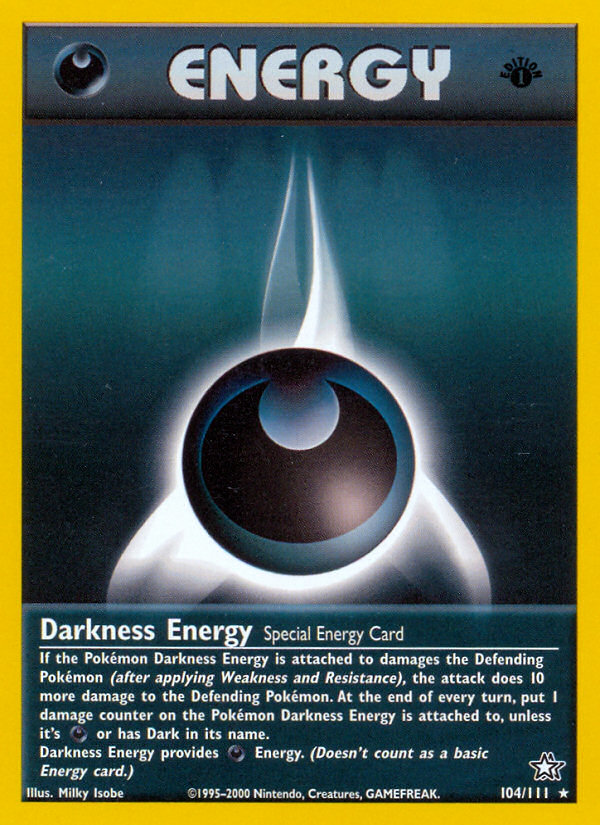 Darkness Energy (104/111) [Neo Genesis 1st Edition] | Dumpster Cat Games