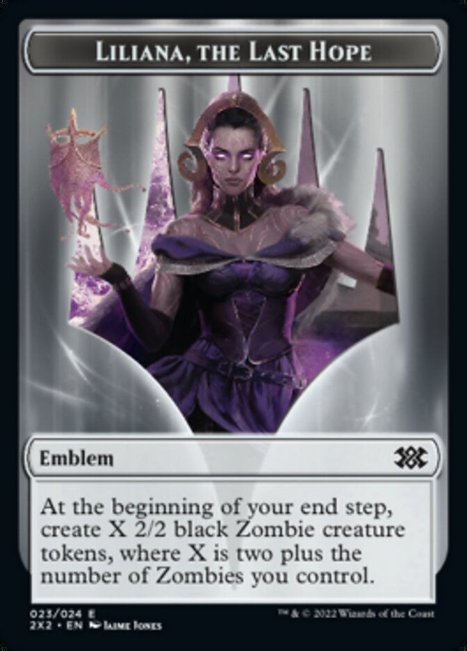 Liliana, the Last Hope Emblem // Spirit Double-sided Token [Double Masters 2022 Tokens] | Dumpster Cat Games