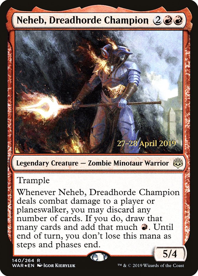 Neheb, Dreadhorde Champion  [War of the Spark Prerelease Promos] | Dumpster Cat Games