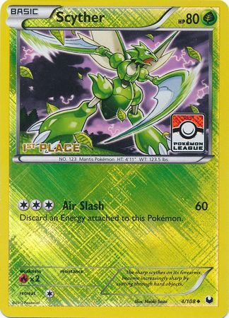 Scyther (4/108) (League Promo 1st Place) [Black & White: Dark Explorers] | Dumpster Cat Games