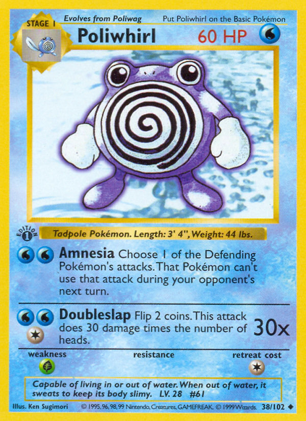 Poliwhirl (38/102) (Shadowless) [Base Set 1st Edition] | Dumpster Cat Games