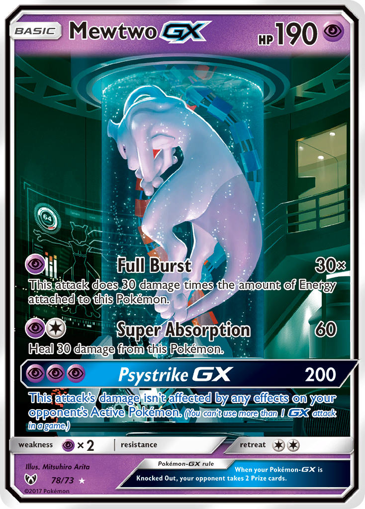 Mewtwo GX (78/73) [Sun & Moon: Shining Legends] | Dumpster Cat Games