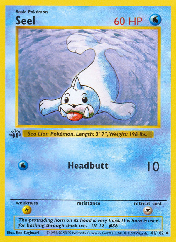 Seel (41/102) (Shadowless) [Base Set 1st Edition] | Dumpster Cat Games