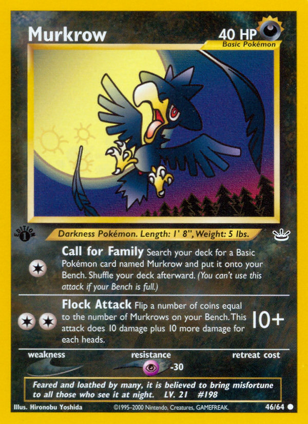 Murkrow (46/64) [Neo Revelation 1st Edition] | Dumpster Cat Games