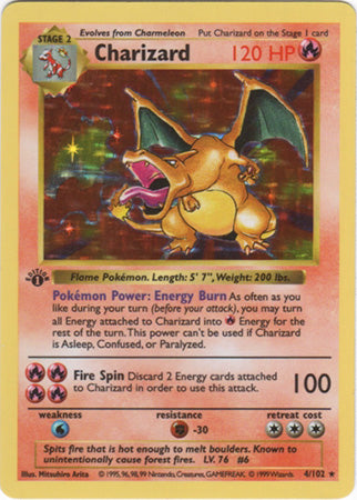 Charizard (4/102) (Shadowless) [Base Set 1st Edition] | Dumpster Cat Games