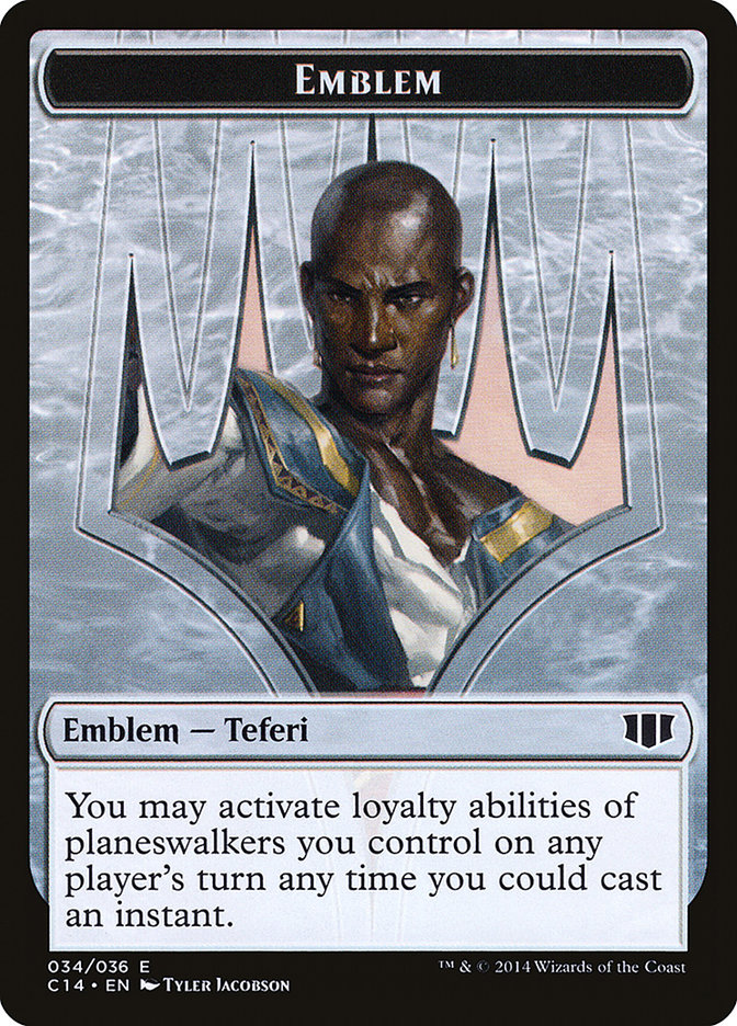 Teferi, Temporal Archmage Emblem // Zombie (011/036) Double-sided Token [Commander 2014 Tokens] | Dumpster Cat Games