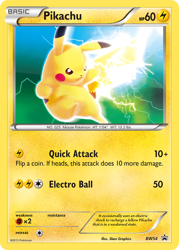 Pikachu (BW54) [Black & White: Black Star Promos] | Dumpster Cat Games