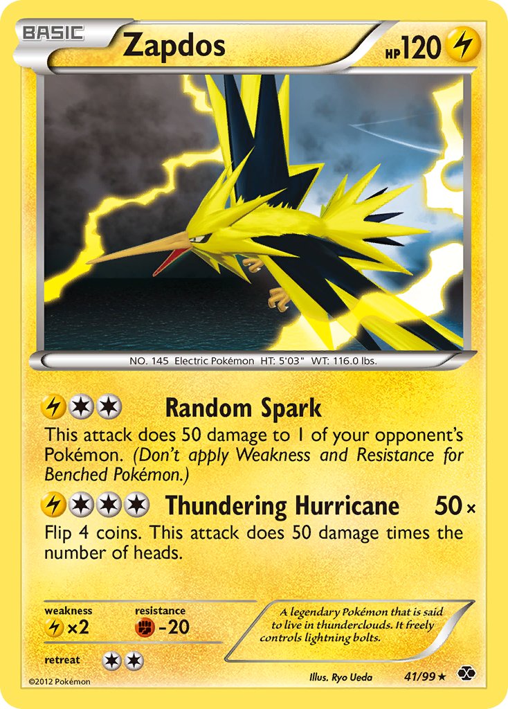 Zapdos (41/99) (Blister Exclusive) [Black & White: Next Destinies] | Dumpster Cat Games