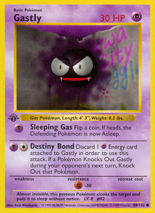 Gastly (50/102) (Shadowless) [Base Set 1st Edition] | Dumpster Cat Games