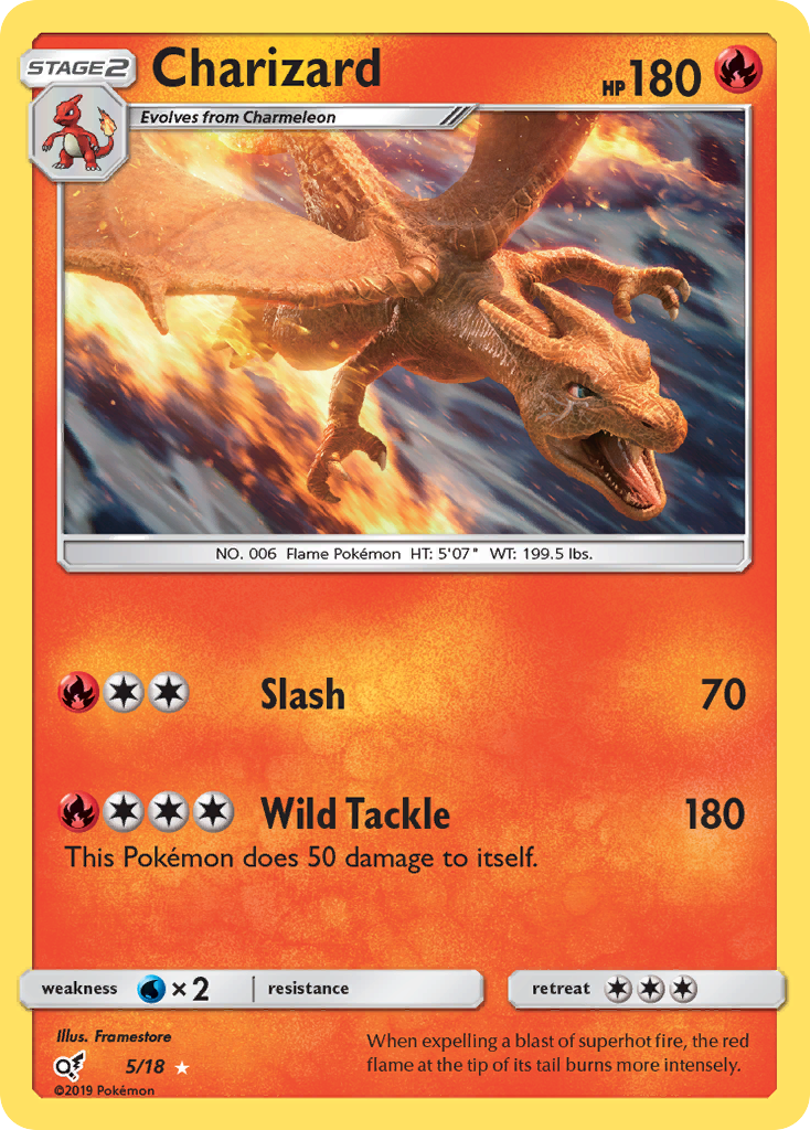 Charizard (5/18) [Sun & Moon: Detective Pikachu] | Dumpster Cat Games