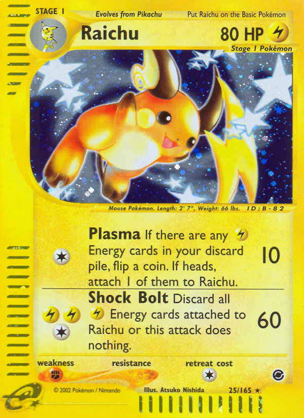 Raichu (25/165) [Expedition: Base Set] | Dumpster Cat Games