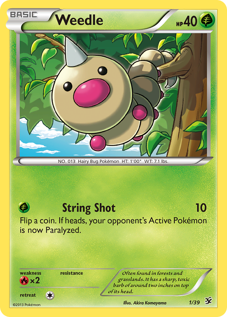 Weedle (1/39) [XY: Kalos Starter Set] | Dumpster Cat Games