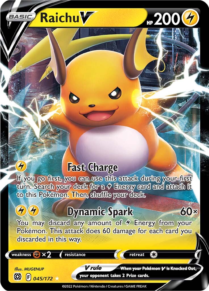 Raichu V (045/172) [Sword & Shield: Brilliant Stars] | Dumpster Cat Games