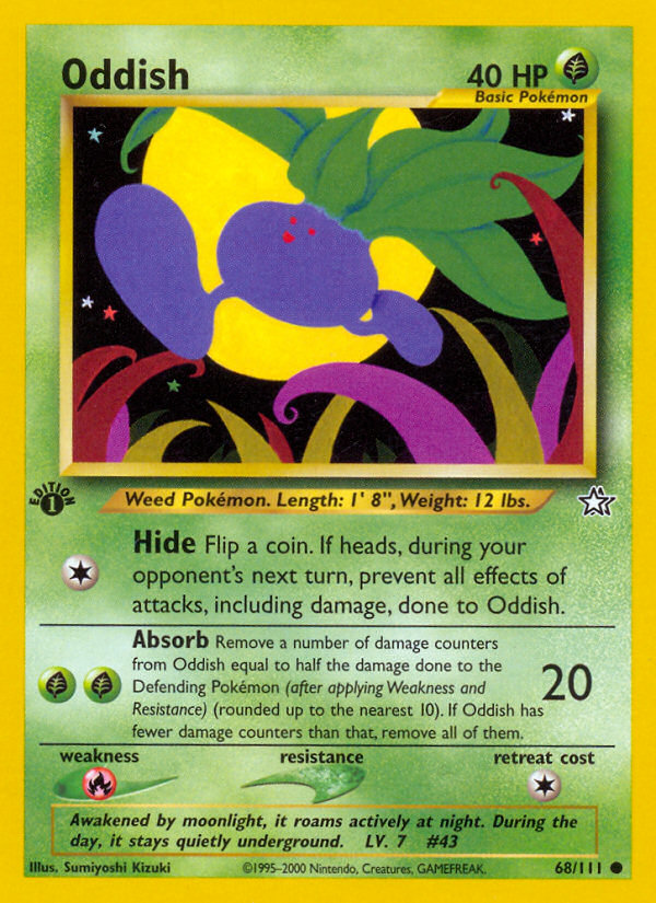 Oddish (68/111) [Neo Genesis 1st Edition] | Dumpster Cat Games