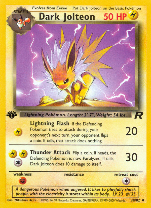 Dark Jolteon (38/82) [Team Rocket 1st Edition] | Dumpster Cat Games