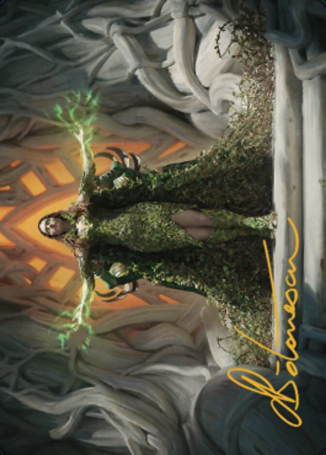 Titania, Voice of Gaea Art Card (Gold-Stamped Signature) [The Brothers' War Art Series] | Dumpster Cat Games