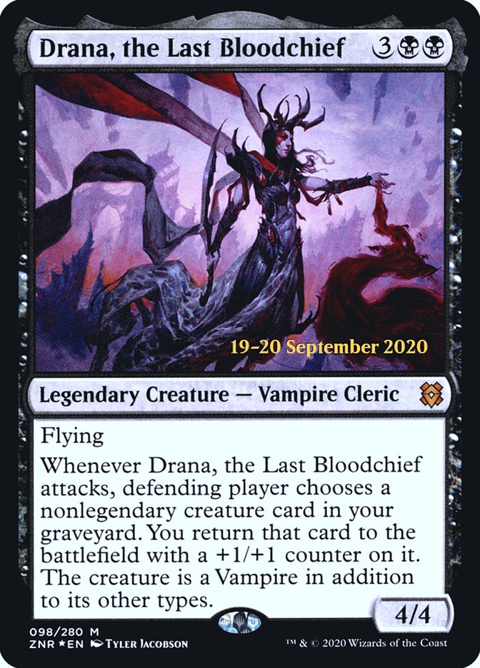 Drana, the Last Bloodchief  [Zendikar Rising Prerelease Promos] | Dumpster Cat Games