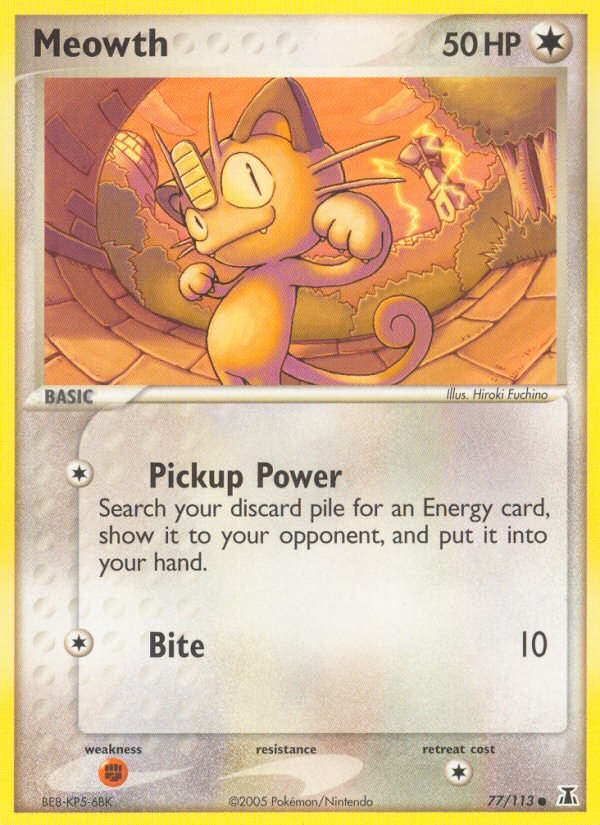 Meowth (77/113) [EX: Delta Species] | Dumpster Cat Games