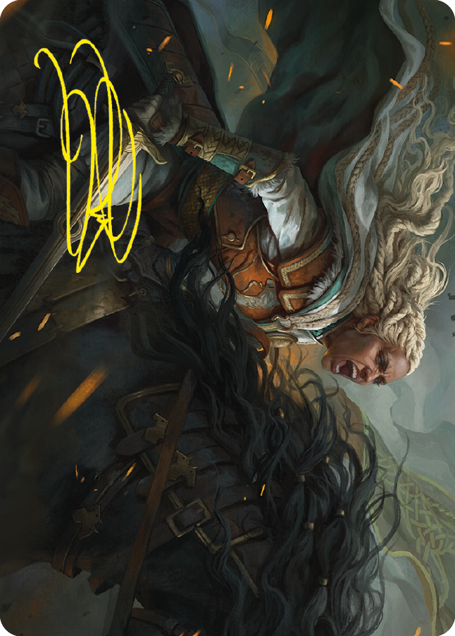 Eowyn, Fearless Knight Art Card (Gold-Stamped Signature) [The Lord of the Rings: Tales of Middle-earth Art Series] | Dumpster Cat Games