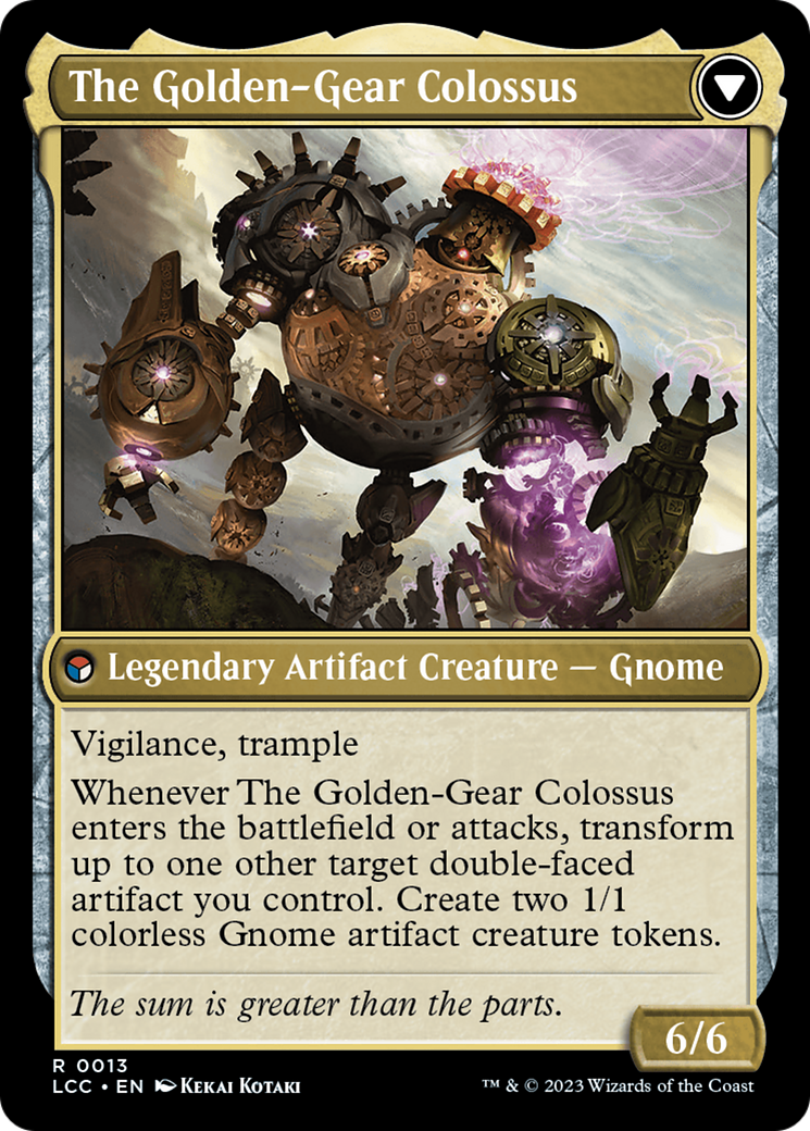 Tetzin, Gnome Champion // The Golden-Gear Colossus [The Lost Caverns of Ixalan Commander] | Dumpster Cat Games