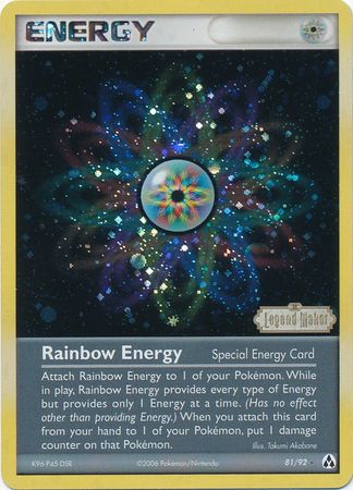 Rainbow Energy (81/92) (Stamped) [EX: Legend Maker] | Dumpster Cat Games