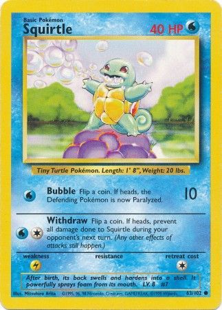 Squirtle (63/102) [Base Set Unlimited] | Dumpster Cat Games