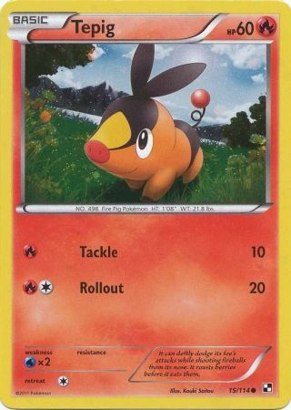 Tepig (15/114) (Cosmos Holo) [Black & White: Base Set] | Dumpster Cat Games