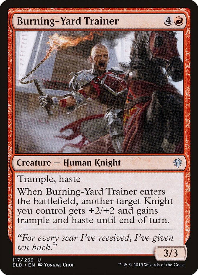 Burning-Yard Trainer [Throne of Eldraine] | Dumpster Cat Games