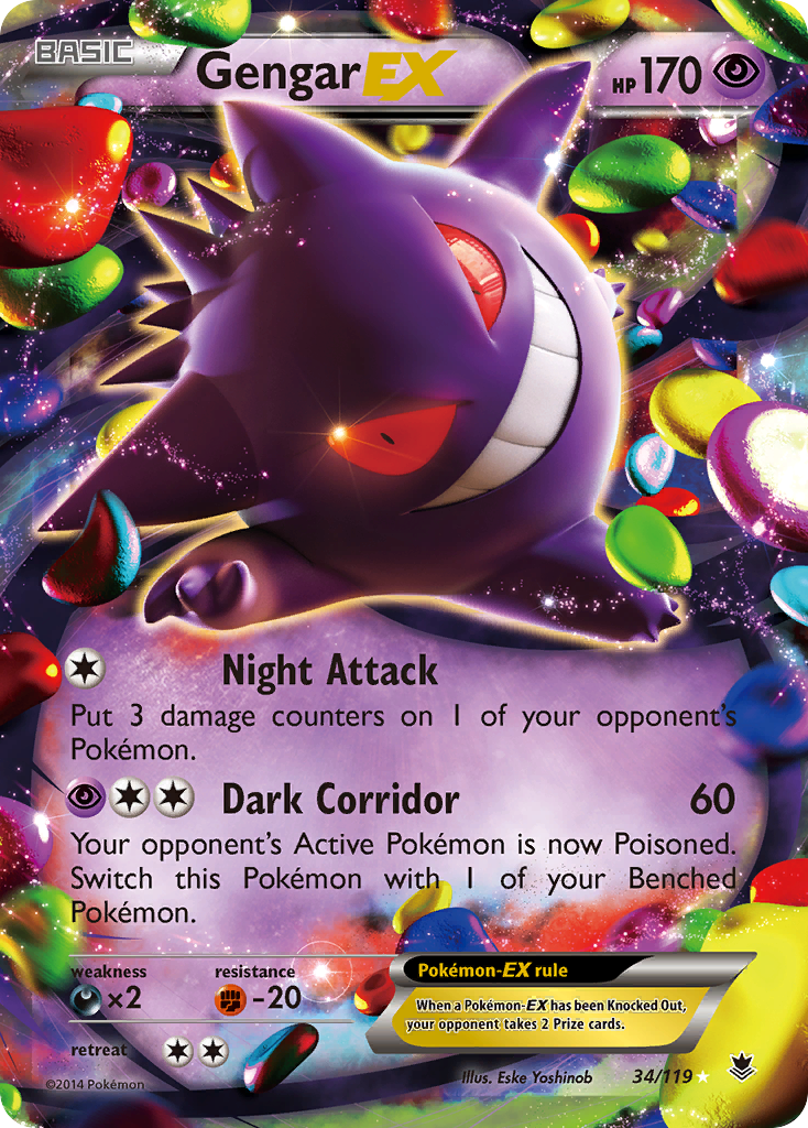 Gengar EX (34/119) [XY: Phantom Forces] | Dumpster Cat Games