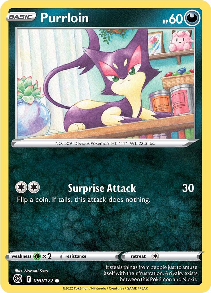 Purrloin (090/172) [Sword & Shield: Brilliant Stars] | Dumpster Cat Games