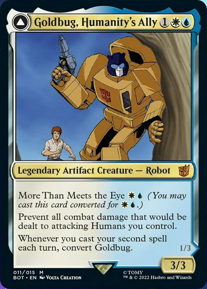 Goldbug, Humanity's Ally // Goldbug, Scrappy Scout [Universes Beyond: Transformers] | Dumpster Cat Games