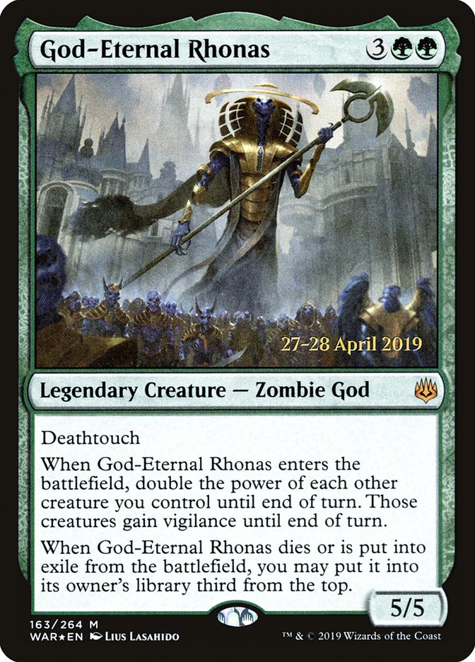 God-Eternal Rhonas  [War of the Spark Prerelease Promos] | Dumpster Cat Games