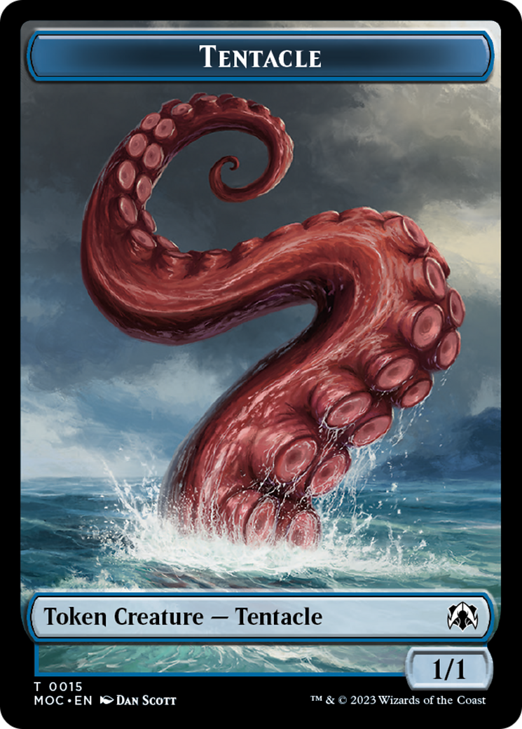 Tentacle // Human (26) Double-Sided Token [March of the Machine Commander Tokens] | Dumpster Cat Games