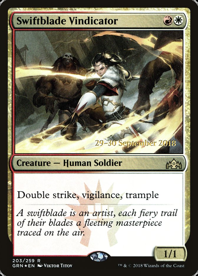 Swiftblade Vindicator  [Guilds of Ravnica Prerelease Promos] | Dumpster Cat Games