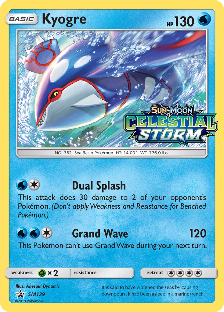 Kyogre (SM129) [Sun & Moon: Black Star Promos] | Dumpster Cat Games