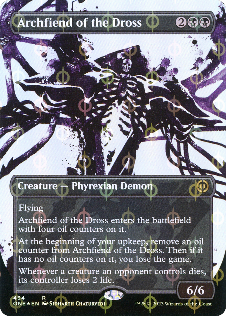 Archfiend of the Dross (Borderless Ichor Step-and-Compleat Foil) [Phyrexia: All Will Be One] | Dumpster Cat Games