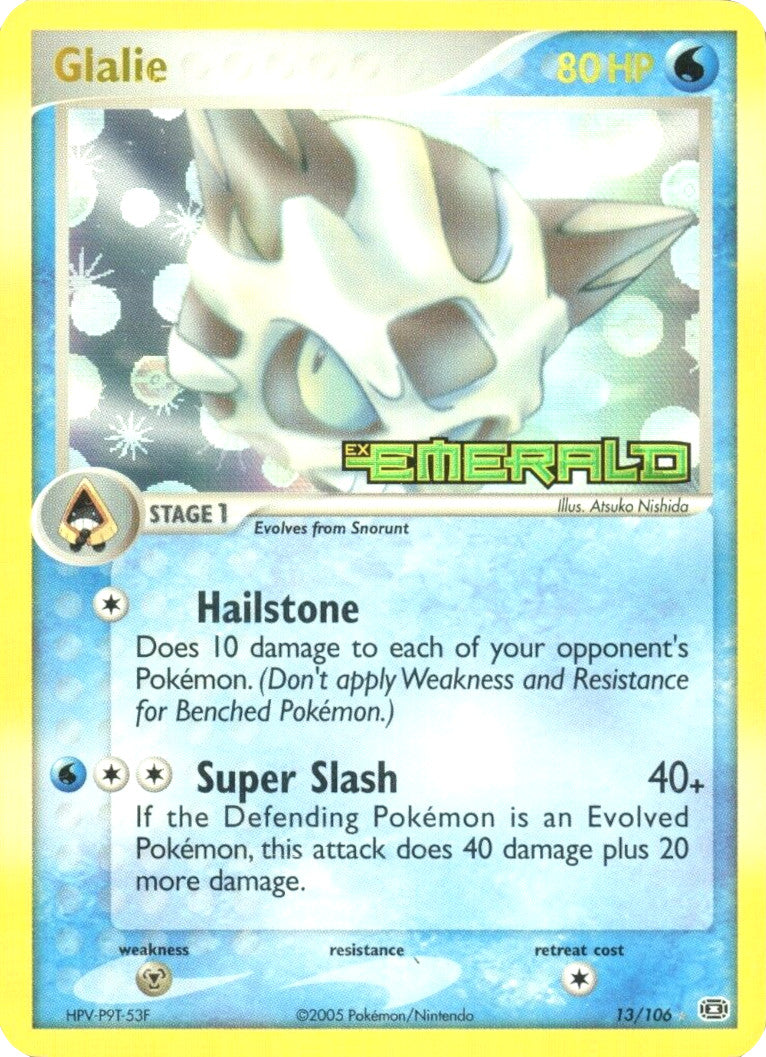 Glalie (13/106) (Stamped) [EX: Emerald] | Dumpster Cat Games