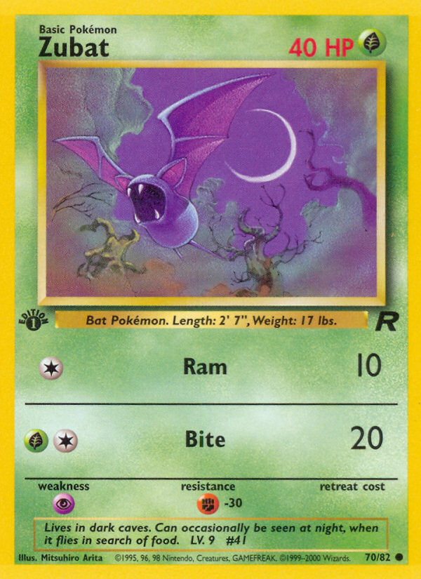 Zubat (70/82) [Team Rocket 1st Edition] | Dumpster Cat Games