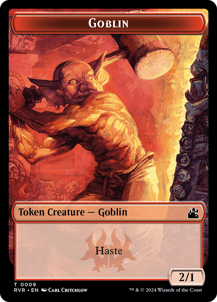 Spirit (0018) // Goblin (0009) Double-Sided Token [Ravnica Remastered Tokens] | Dumpster Cat Games