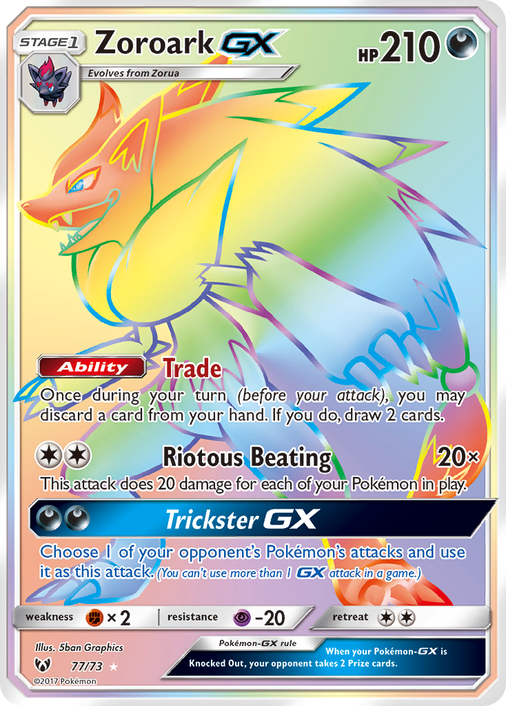 Zoroark GX (77/73) [Sun & Moon: Shining Legends] | Dumpster Cat Games