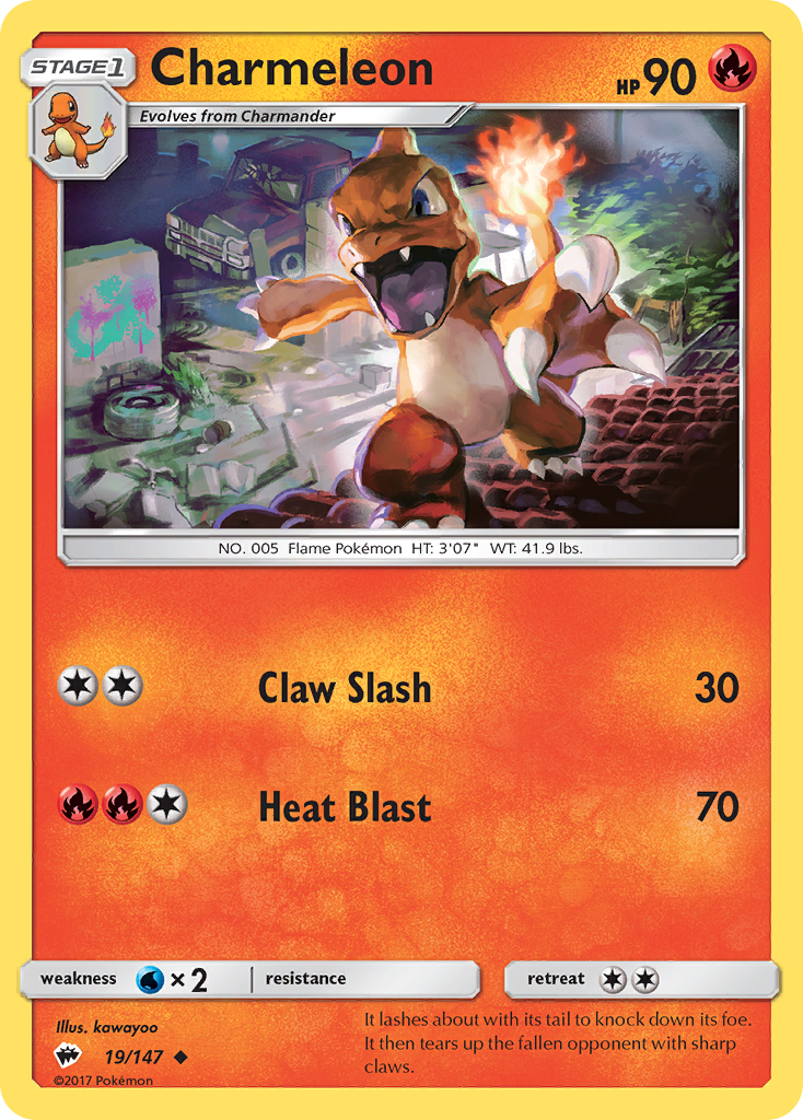 Charmeleon (19/147) [Sun & Moon: Burning Shadows] | Dumpster Cat Games