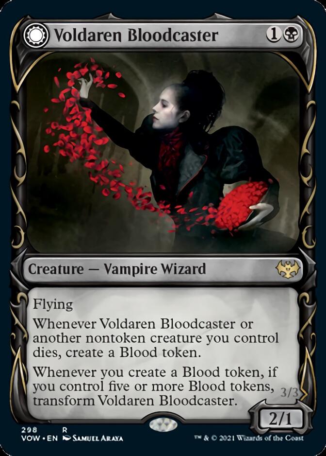 Voldaren Bloodcaster // Bloodbat Summoner (Showcase Fang Frame) [Innistrad: Crimson Vow] | Dumpster Cat Games