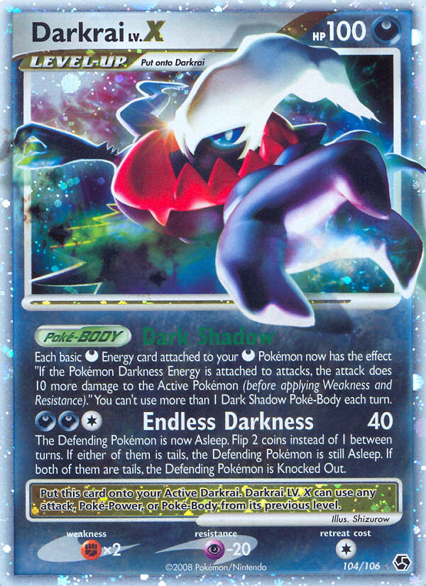 Darkrai LV.X (104/106) [Diamond & Pearl: Great Encounters] | Dumpster Cat Games